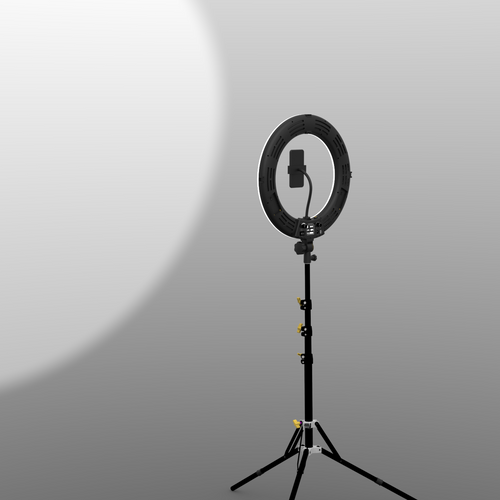 jroming front light background with 18 inch ring light