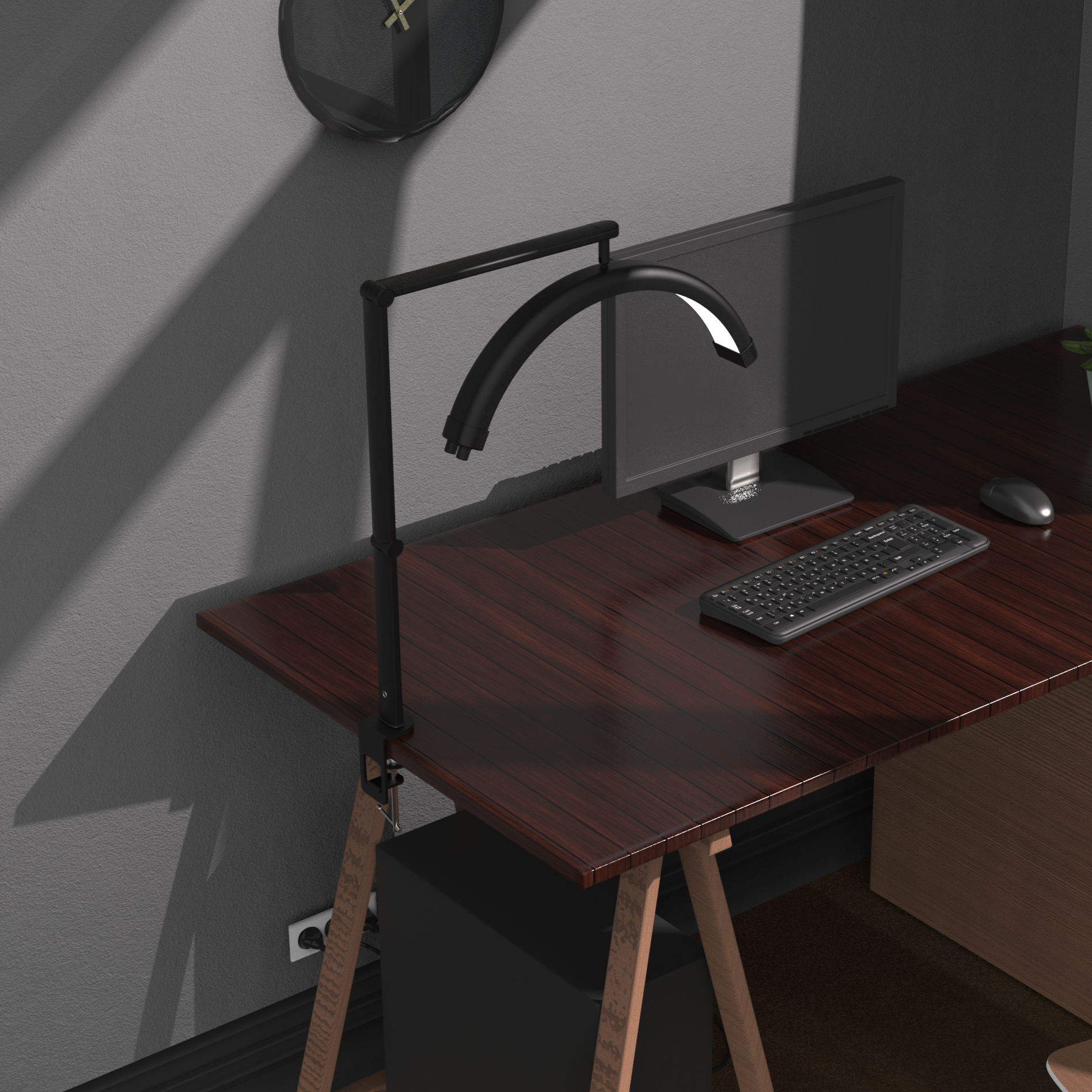 Jroming SM232 haldf moon desk lamp nail application black