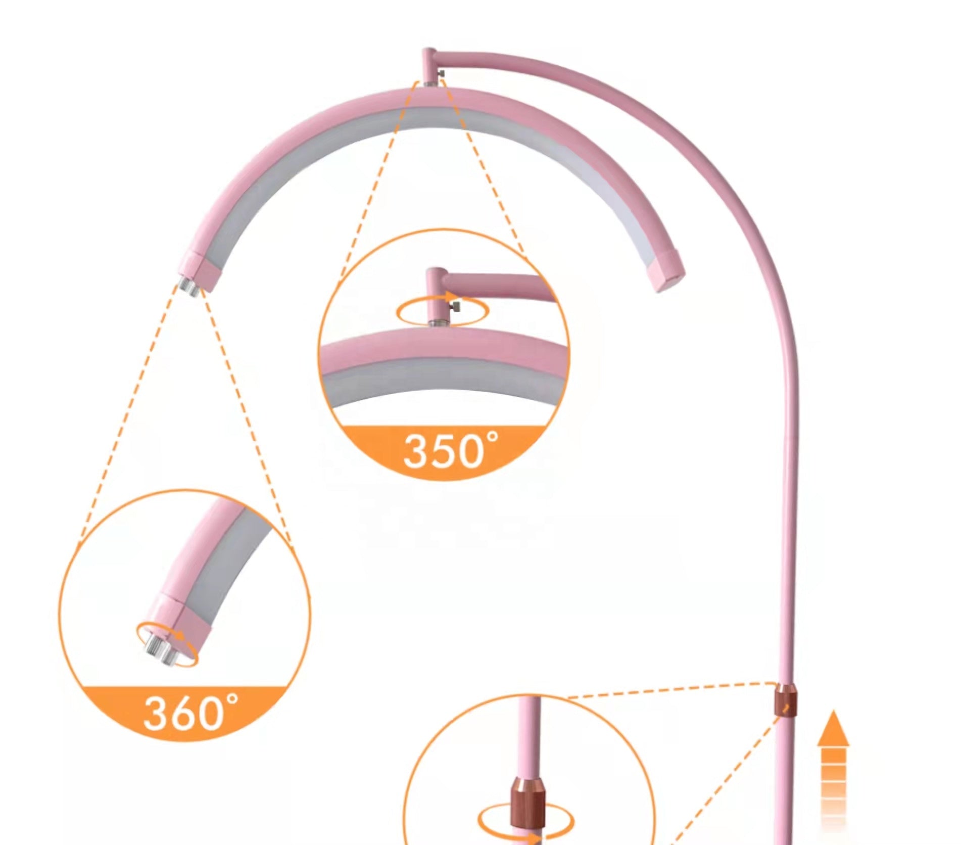 jroming SM218 half moon light pink detail